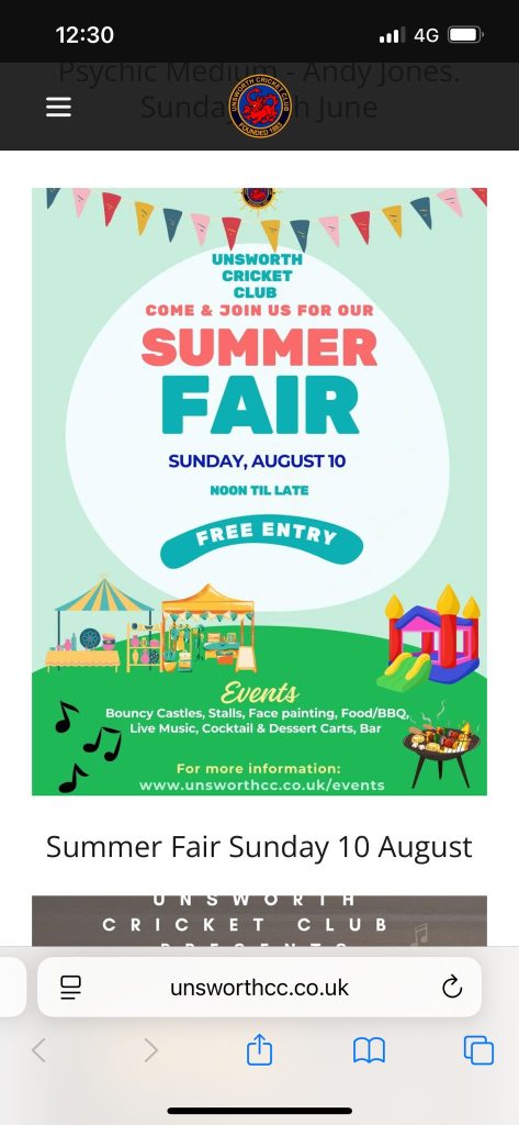 Unsworth CC Summer Fair